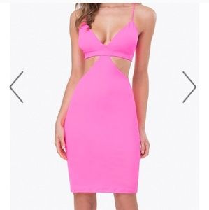 NWT Bebe bright pink cut out dress💖💥